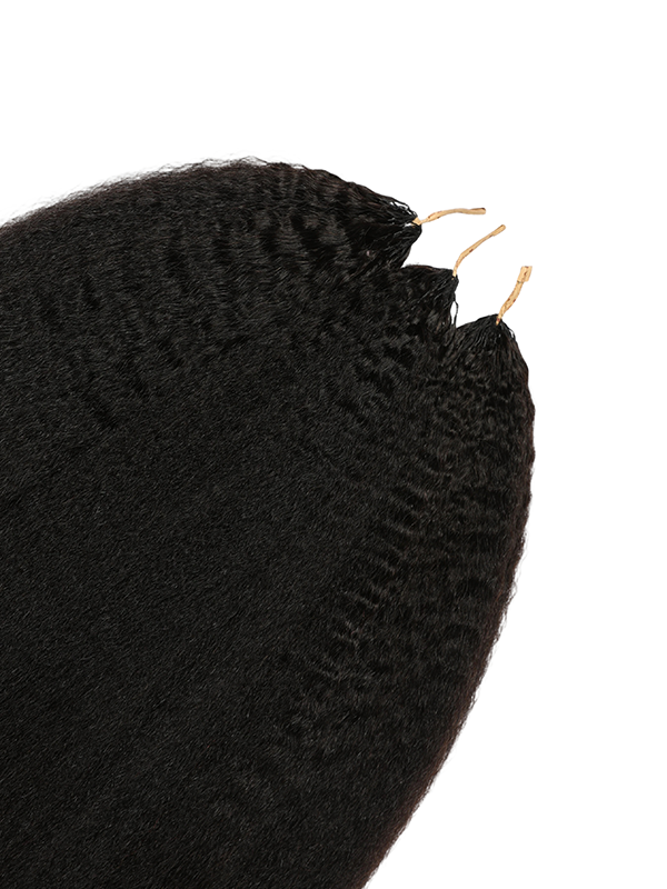 Lwigs Pre-Divided Kinky Straight Natural Black Color Crochet Hair Beginner Friendly 100% High Quality Human Hair Extensions UD33