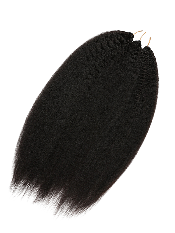 Lwigs Pre-Divided Kinky Straight Natural Black Color Crochet Hair Beginner Friendly 100% High Quality Human Hair Extensions UD33