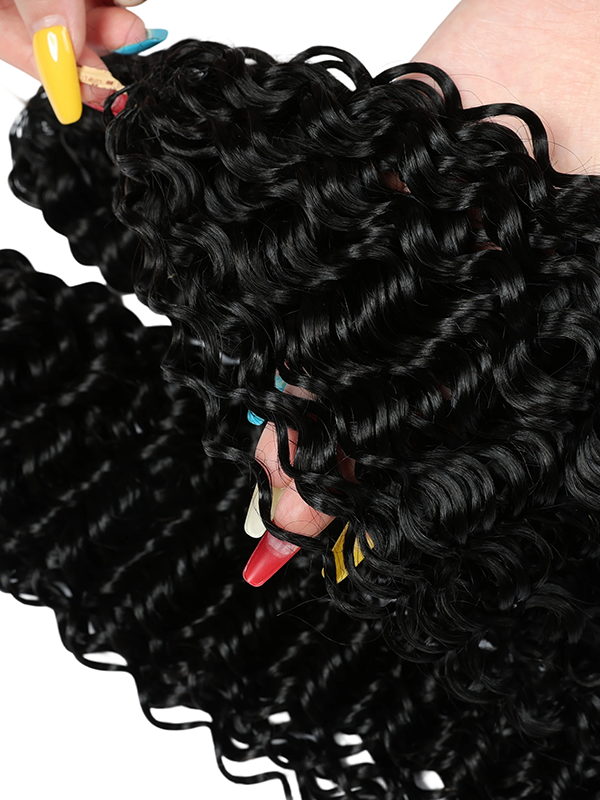 Lwigs Seamless Pre-Separated 60GPACK Water Wave Protective Style Feather Crochet Human Hair Extensions UD32