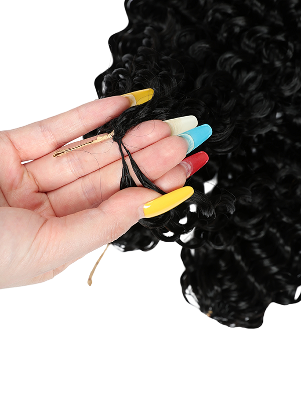 Lwigs Seamless Pre-Separated 60GPACK Water Wave Protective Style Feather Crochet Human Hair Extensions UD32