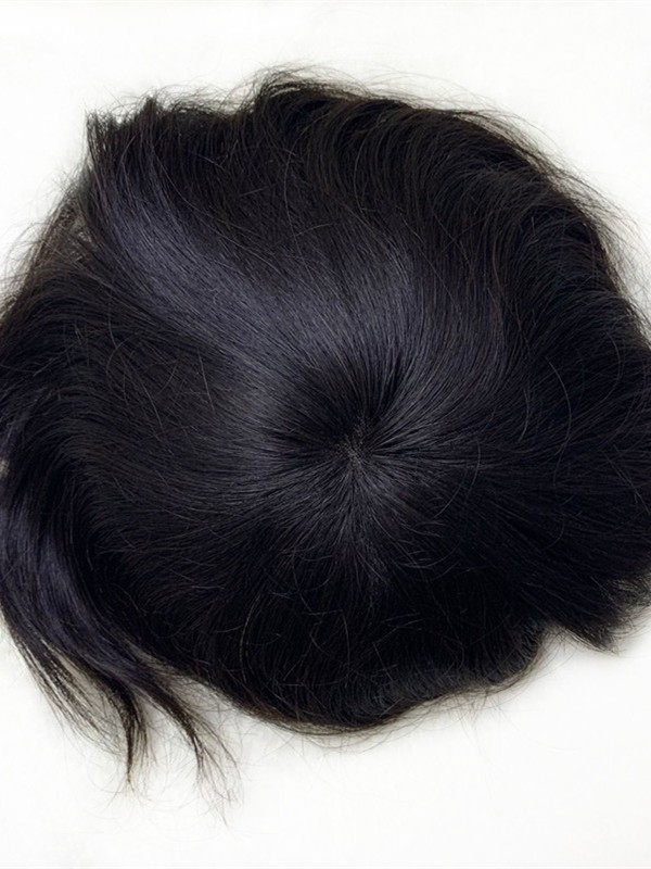 Lwigs Toupee For Men Toupee Black Hair Australia Human Hair Topper 6 Inches French Lace Men's Hairpieces TP03