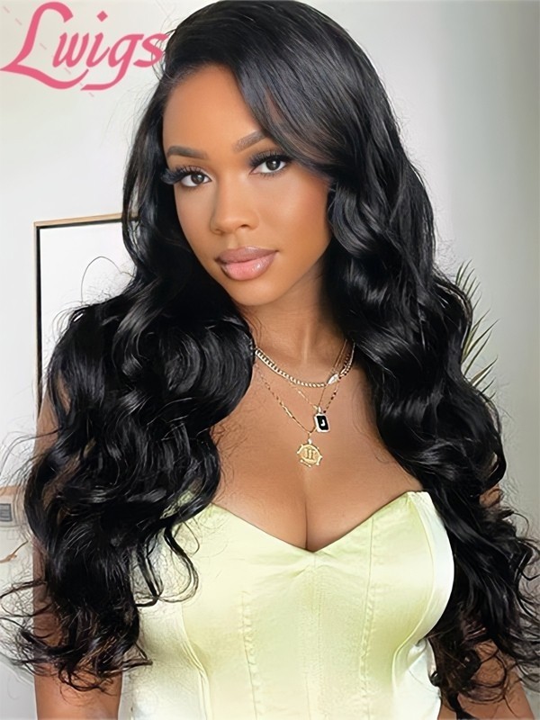 Side Part Body Wave Brazilian Virgin Human Hair 13x6 HD Lace Front Wigs Pre-plucked Clean Natural Hairline Lwigs214
