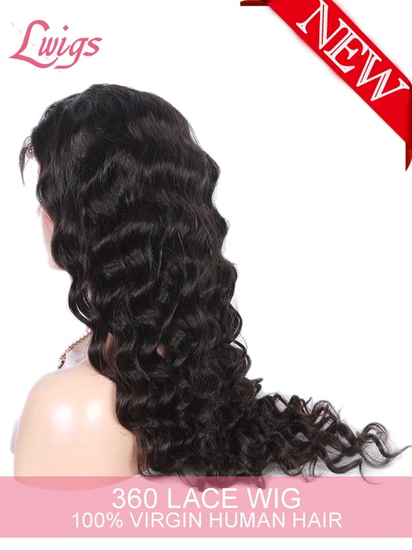 Pre-plucked Brazilian Virgin Human Hair Wigs Dream Swiss Lace Loose Curly Wavy Wigs With Baby Hair 360 Lace Wigs [LWigs13]