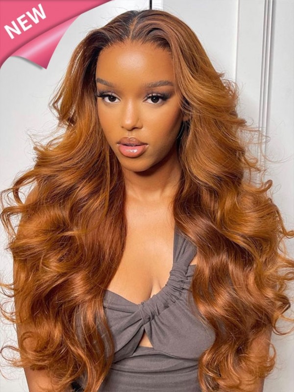 Hot Style Realistic Hairline Ombre Colored Wigs Undetectable HD Swiss Lace Pre-bleached Human Hair Lace Front Wig Lwigs330