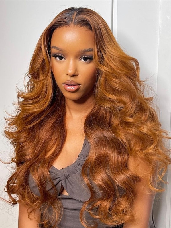 Hot Style Realistic Hairline Ombre Colored Wigs Undetectable HD Swiss Lace Pre-bleached Human Hair Lace Front Wig Lwigs330
