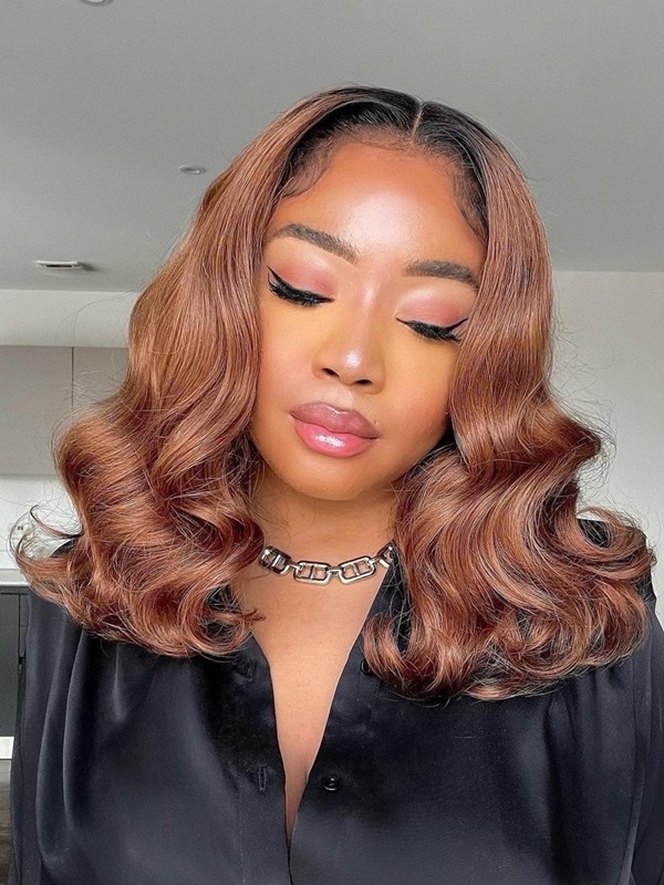 New Arrival Free Shipping Wavy Hair Bleached Knots Ombre Color Undetectable HD Dream Swiss Lace 360 Lace Front Wig Lwigs205