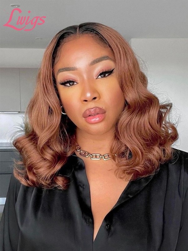 New Arrival Free Shipping Wavy Hair Bleached Knots Ombre Color Undetectable HD Dream Swiss Lace 360 Lace Front Wig Lwigs205