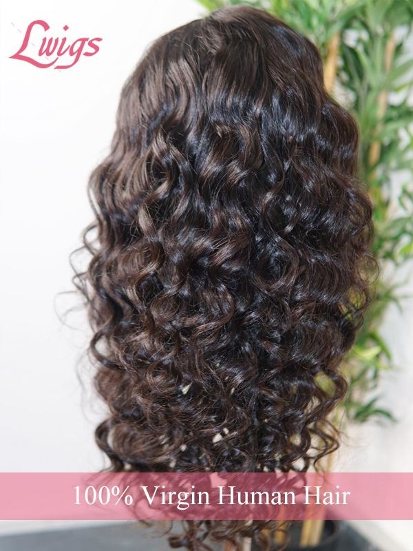 HD Lace Loose Wave Natural Black Color 13*6 Wigs Human Hair Lace Front Brazilian Virgin Side Part Wavy Hair For Black Women Lwigs293
