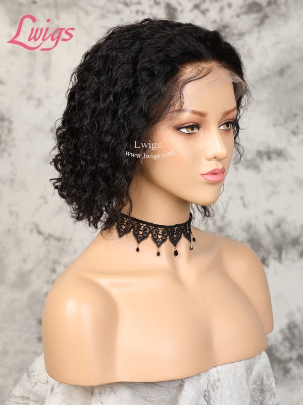 New Arrival Undetectable Dream Swiss Lace Curly Short Bob 360 Lace Frontal Wig With Fake Scalp Lwigs247