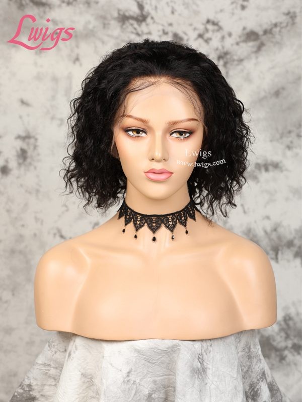 New Arrival Undetectable Dream Swiss Lace Curly Short Bob 360 Lace Frontal Wig With Fake Scalp Lwigs247