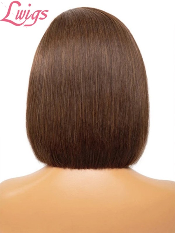 New Arrivals 150% Density Short Bob Haircut Only $99 Bleached Knots Virgin Human Hair Side Part 10 Inch C-Part Lace Wigs Lwigs248