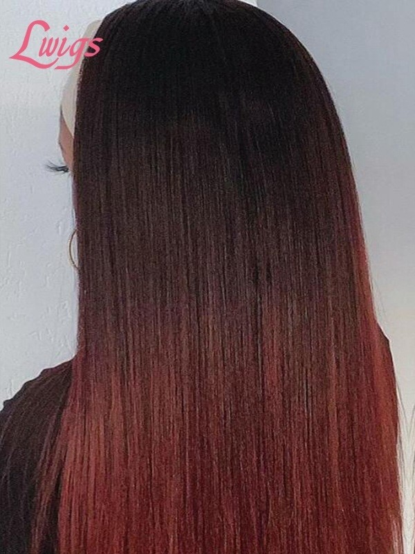 New Arrivals Glueless Wig Affordable #99J Ash Ombre Hair Color Virgin Human Hair Full End Colored Headband Wig Straight Lwigs396