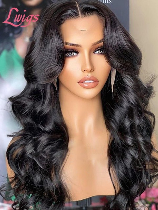 New Arrivals Brazilian Virgin Human Hair Body Wave 6" Parting Lace Front Wigs Pre-plucked Hairline Lwigs03