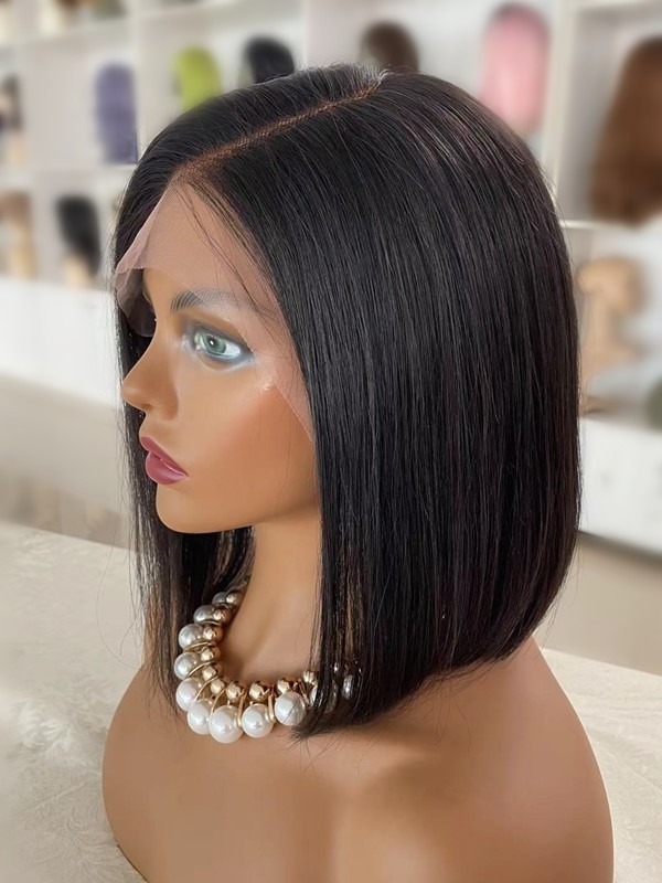 Pre-plucked Hairline Brazilian Human Hair Only $99 Side Part Bob Hairstyle 10 Inch C-Part Lace Wigs Lwigs252