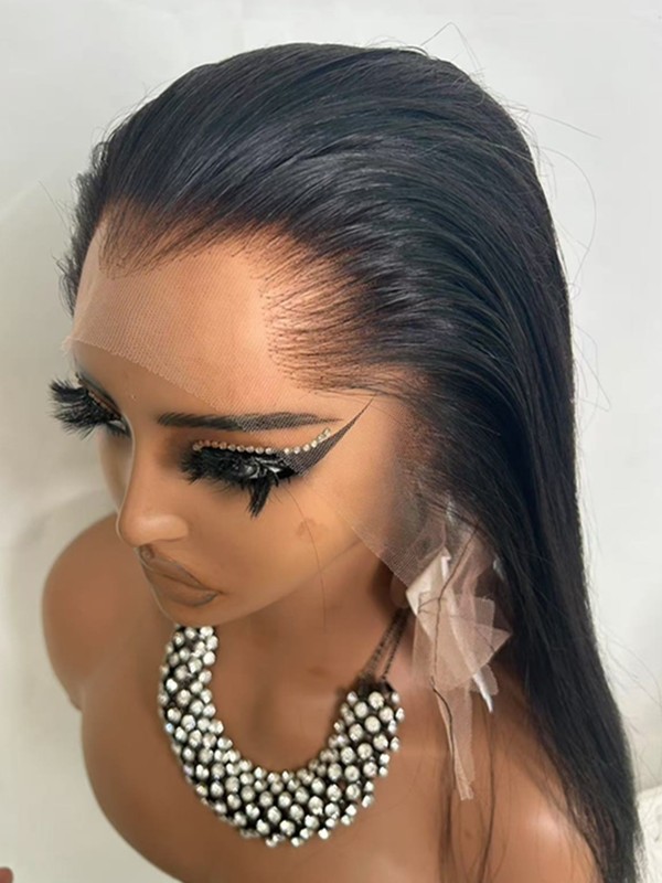New Fashion Trendy Lagos M Shape Hairline Widows Peak Silky Straight Undectable HD Lace 13x6 Front Wigs LW512