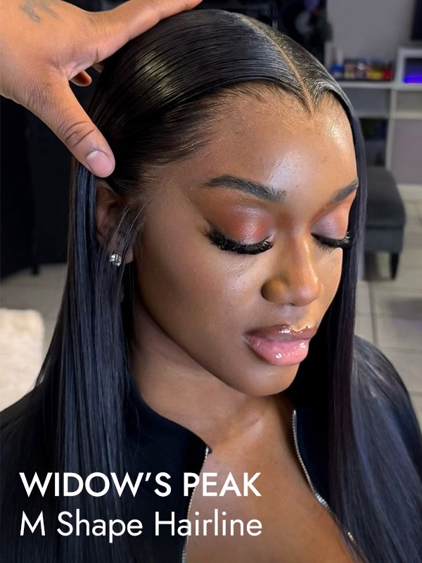 New Fashion Trendy Lagos M Shape Hairline Widows Peak Silky Straight Undectable HD Lace 13x6 Front Wigs LW512
