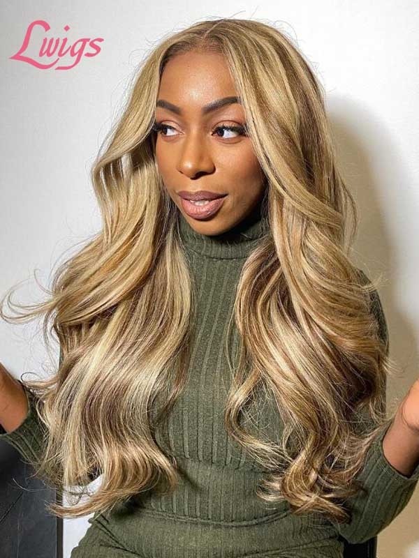New Halloween Sale Highlight Body Wave Wig HD Lace Frontal Wig With Pre-plucked Hairline Lwigs314