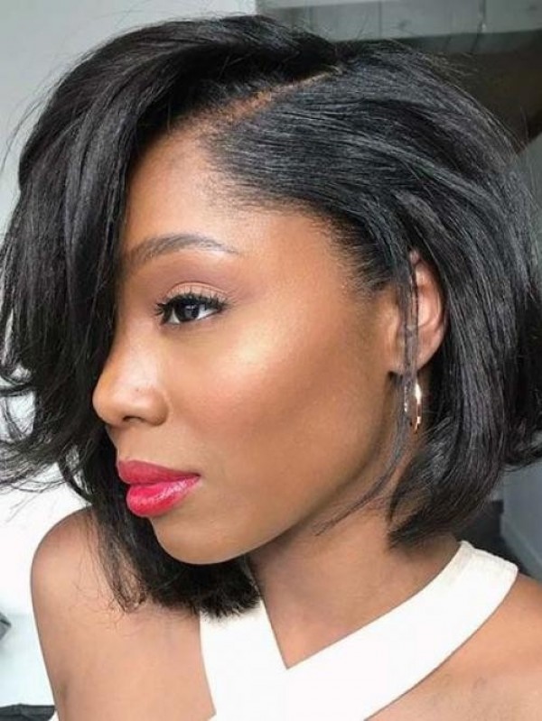 New In Short Bob Human Hair Lace Front $99 Only 10 Inch Light Yaki Bob Haircut C-Part Lace Wig For Black Women Lwigs264