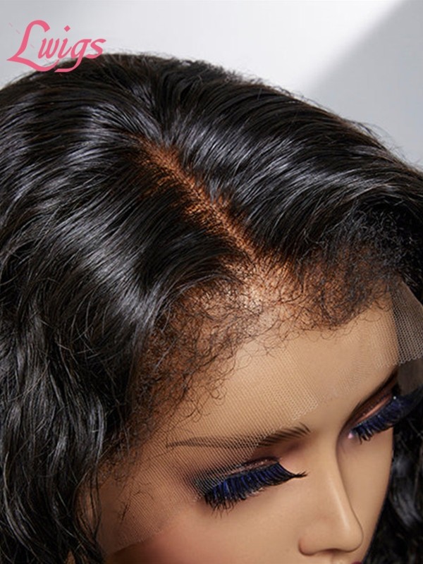 NEW Realistic Curly 4C Edges Free Parting 13x4 Water Wave Undetectable Lace Front Wig With Mother-Growth Curly Hairline Lwigs44