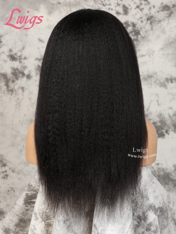 HD Dream Swiss Lace Kinky Straight 100% Virgin Human Hair Pre-Plucked Invisible Knots 360 Lace Wigs Lwigs19