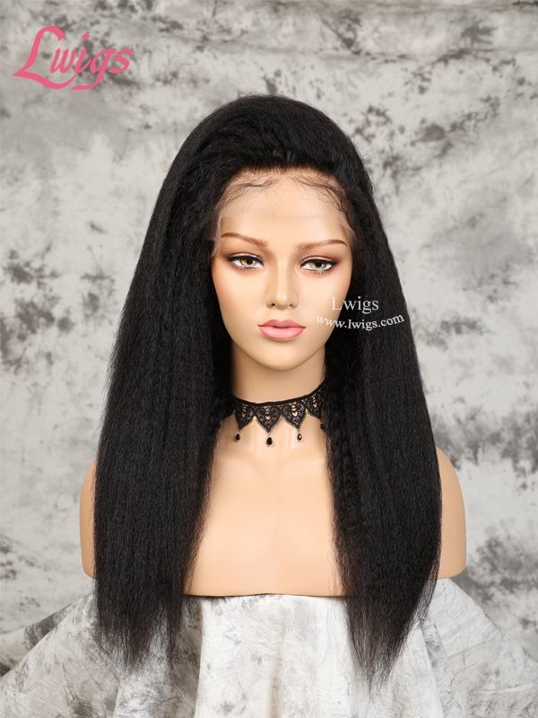 HD Dream Swiss Lace Kinky Straight 100% Virgin Human Hair Pre-Plucked Invisible Knots 360 Lace Wigs Lwigs19