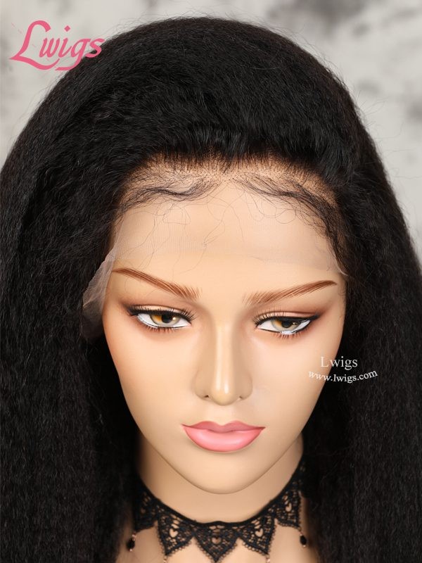 HD Dream Swiss Lace Kinky Straight 100% Virgin Human Hair Pre-Plucked Invisible Knots 360 Lace Wigs Lwigs19