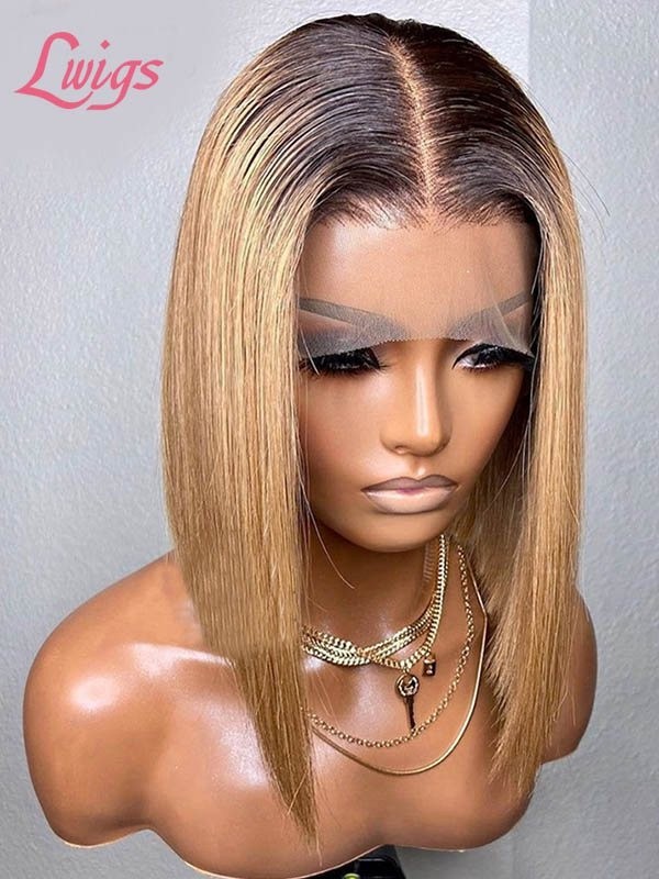 Pay 1 Get 2 Wigs 13x6 HD Lace Wigs Loose Wave Texture Ombre Bob Silky Virgin Hair MD10
