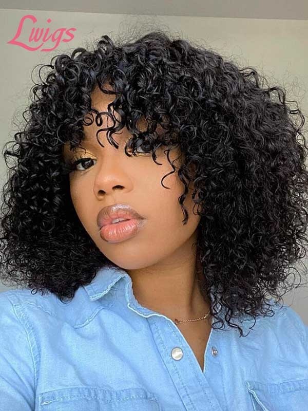 Pay One Get Two Wigs Short Curly Lace Front Wig Chestnut Brown Bob Wig Combo Sale Lwigs367