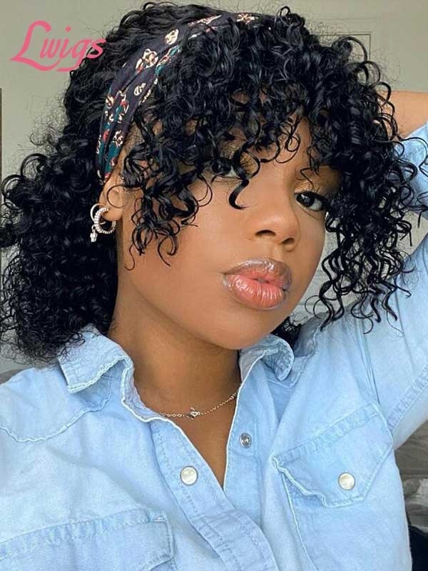 Pay One Get Two Wigs Short Curly Lace Front Wig Chestnut Brown Bob Wig Combo Sale Lwigs367