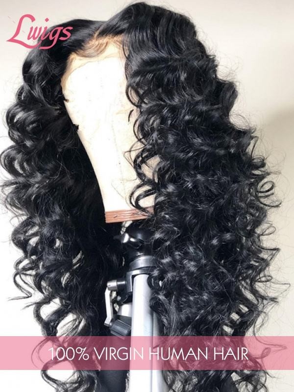 Pre-Plucked Hairline Undetectable 360 HD Lace Wigs Human Curly Wave Hairstyles Brazilian Virgin Hair Lwigs162