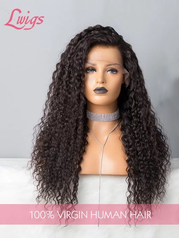 10A Unprocessed HD Lace Frontal Wig Natural Hairline Curly Brazilian Virgin Human Hair 13X6 Lace Front Wigs Lwigs123