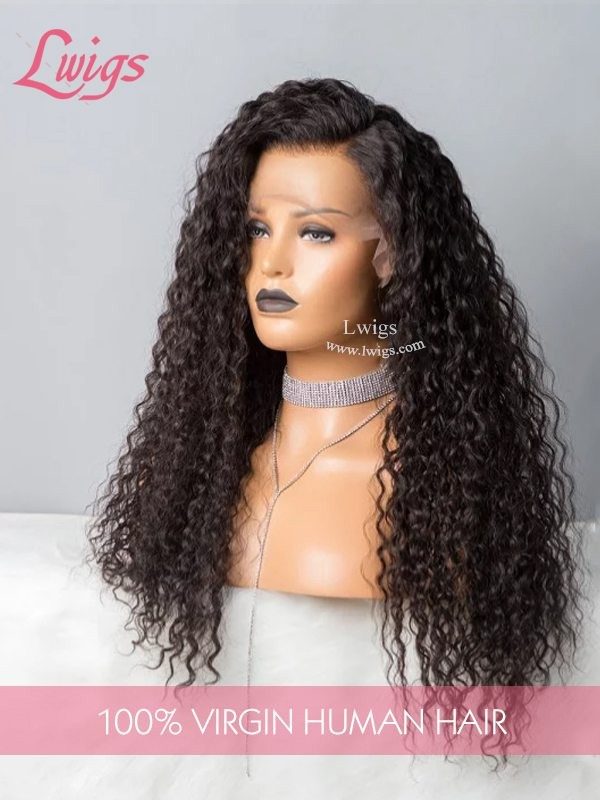 Pre Plucked Undetectable HD Lace Virgin Hair Natural Hairline Free Fast Shipping Curly 360 Lace Wigs Lwigs195