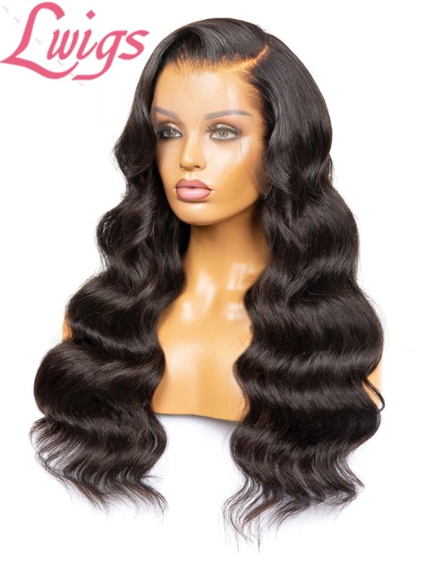 Side Part Body Wave Brazilian Virgin Human Hair 13x6 HD Lace Front Wigs Pre-plucked Clean Natural Hairline Lwigs214