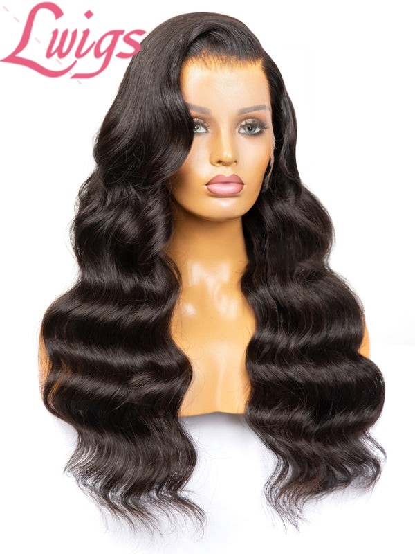 Side Part Body Wave Brazilian Virgin Human Hair 13x6 HD Lace Front Wigs Pre-plucked Clean Natural Hairline Lwigs214