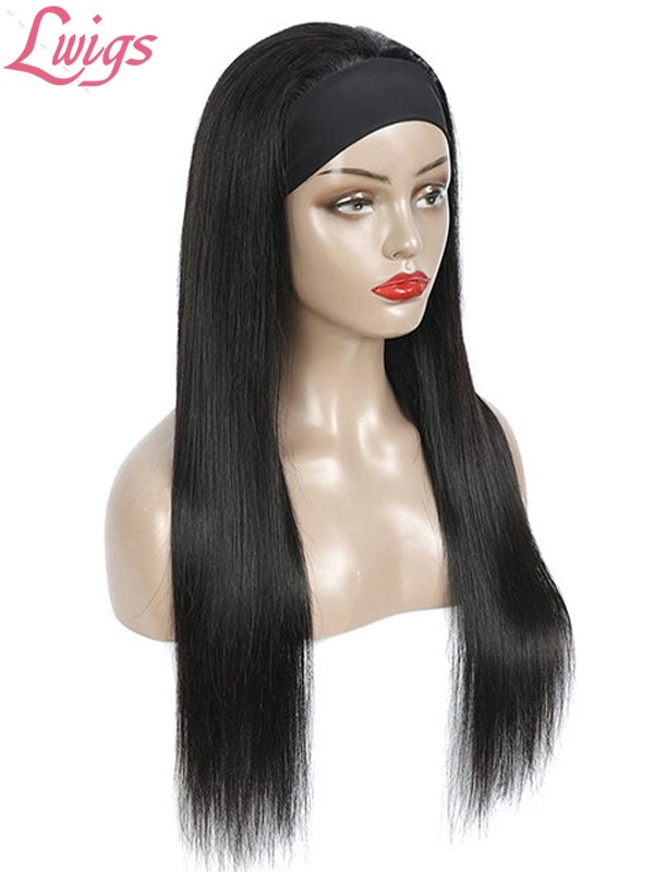 Silky Straight Headband Wig Styles Brazilian Virgin Human Hair Headband Wig Affordable 150% Density Glueless Wigs For Beginners Lwigs391