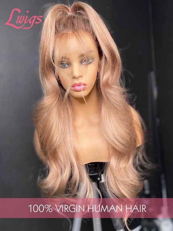 Natural Hair Wig Body Wave Frontal 13*4 Human Hair Hairline Plucked 13x4 Transparent Lace Front Wig Bleached Knots Lwigs353