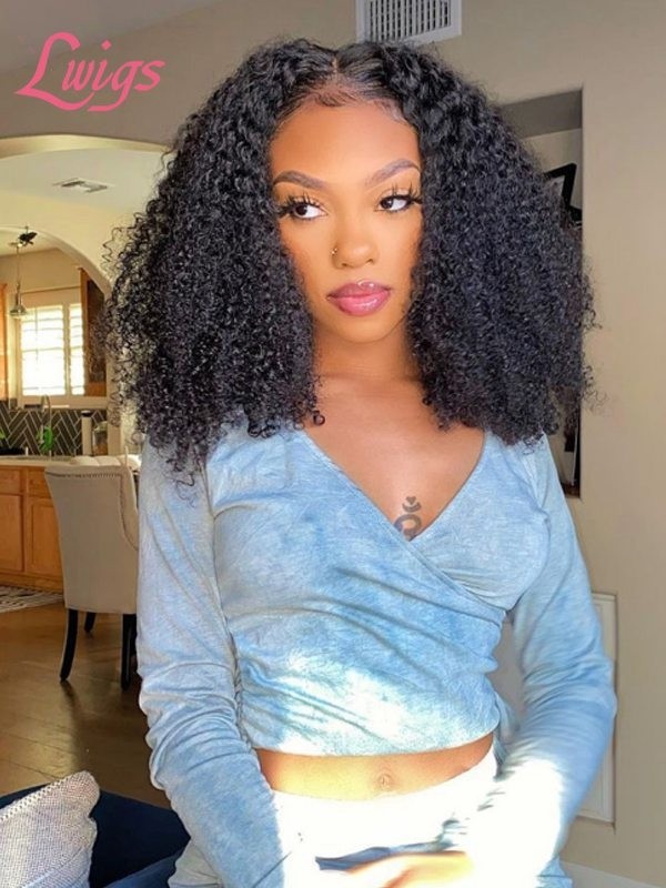 Undetectable Dream Swiss Lace 360 Frontal Wig 180% Density Kinky Curly Brazilian Virgin Human Hair 360 lace wig Lwigs177