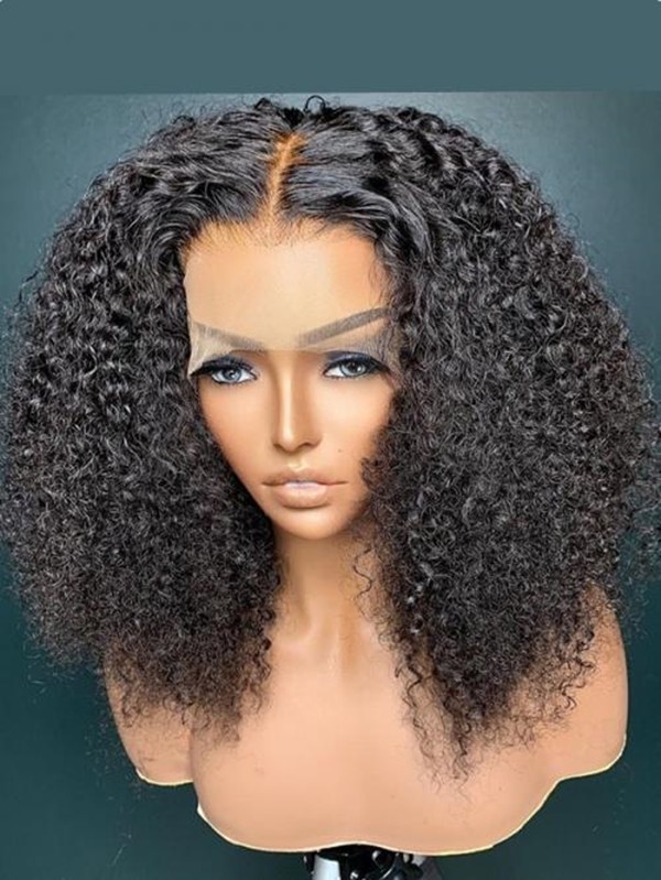 Undetectable Dream Swiss Lace 360 Frontal Wig 180% Density Kinky Curly Brazilian Virgin Human Hair 360 lace wig Lwigs177