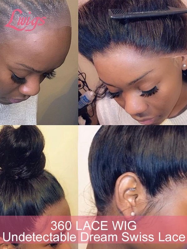 Straight T1b/30 Ombre Color 180% Density HD Lace 360 Lace Frontal Wig With Pre-plucked Hairline Lwigs278