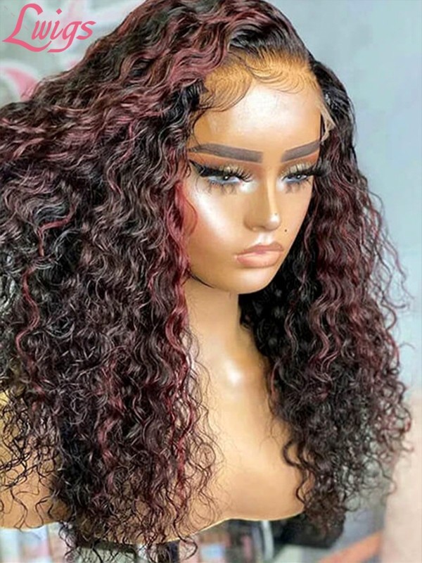 Undetectable HD Lace Wigs Human Hair Curly Plucked Hairline 13x6 Lace Front Wig Best Highlight Color For Black Hair Lwigs374