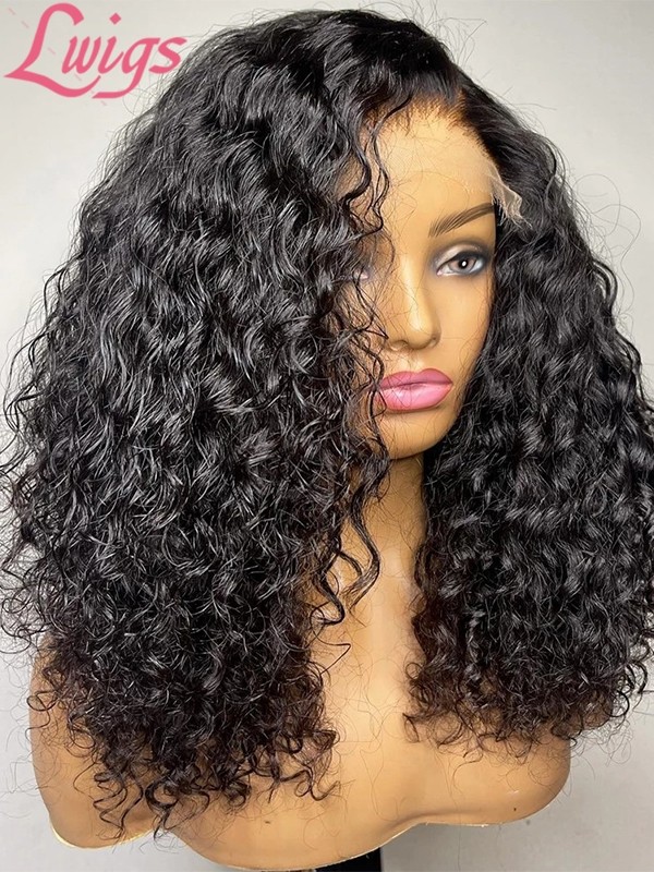 Unprocessed Curly Middle Part Full Lace Wig Pre-Plucked Single Knots Brazilian Human Hair Wigs Lwigs01
