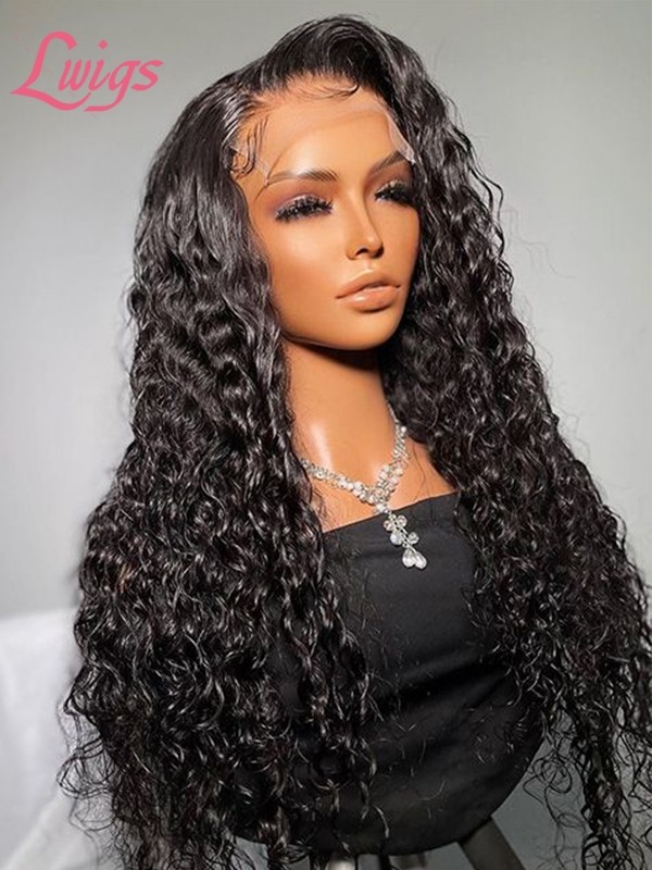 Unprocessed Virgin Brazilian Glueless 180% Density Human Hair Transparent HD Curly Full Lace Wigs Lwigs124