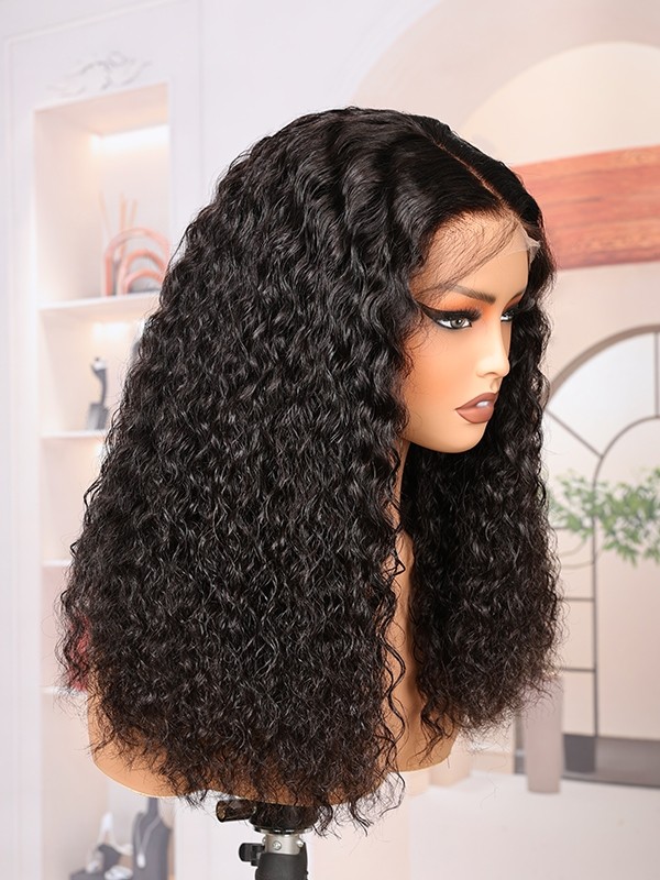 US Warehouse 48H Shipping Brazilian Virgin Human Hair Deep Wave 180% Density 360 HD Lace Wig Pre-Plucked Natural Hairline US06
