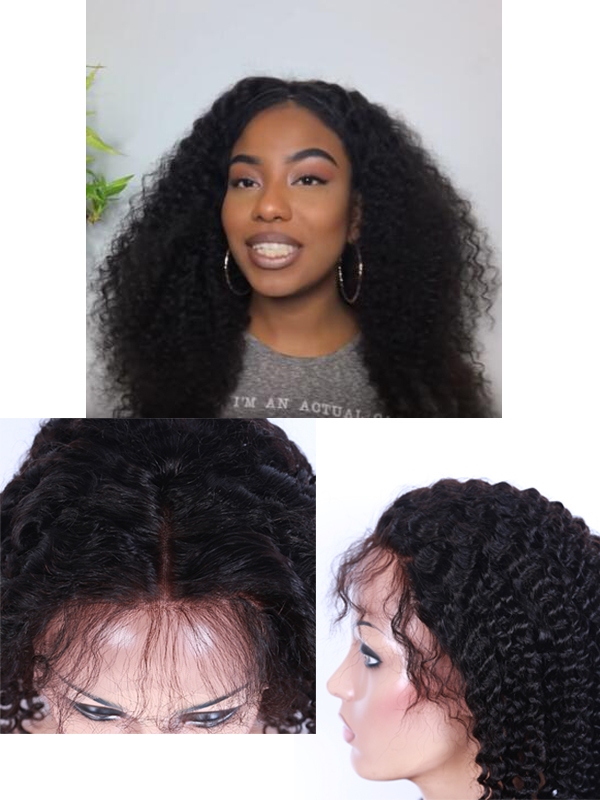 natural ,suitable ,beauty ,kinky curly lace front wig